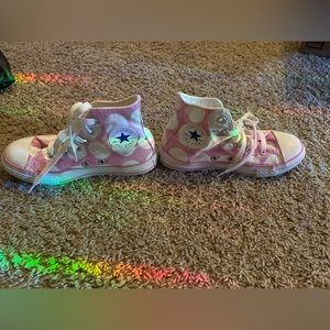 13 girls high top pink converse